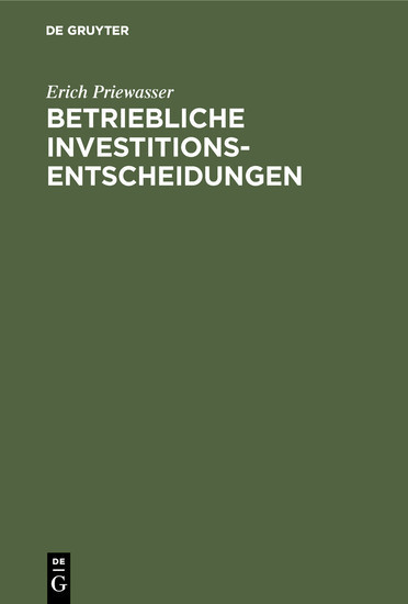 Betriebliche Investitionsentscheidungen main product photo