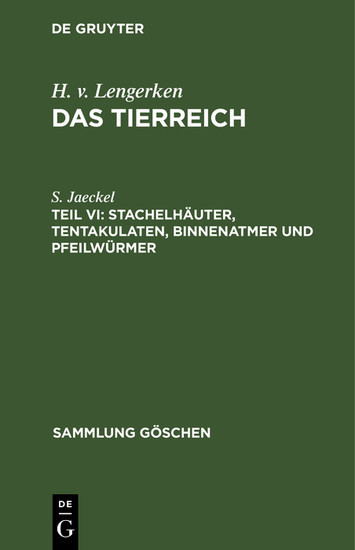 Stachelhäuter, Tentakulaten, Binnenatmer und Pfeilwürmer main product photo