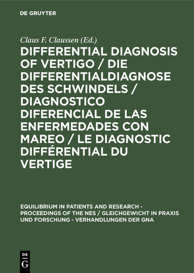 Differential Diagnosis of Vertigo / Die Differentialdiagnose des Schwindels /Diagnostico diferencial de las enfermedades con mareo / Le diagnostic différential du vertige main product photo
