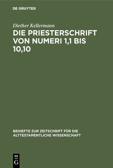 Die Priesterschrift von Numeri 1,1 bis 10,10 main product photo