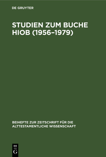 Studien zum Buche Hiob (1956-1979) main product photo
