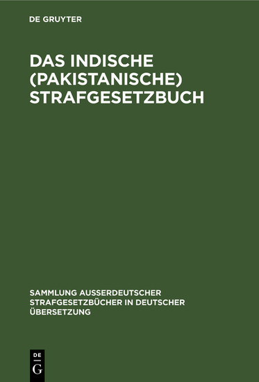 Das Indische (pakistanische) Strafgesetzbuch main product photo