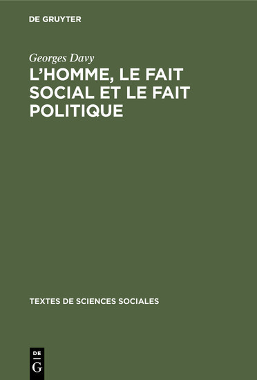 L'homme, le fait social et le fait politique main product photo