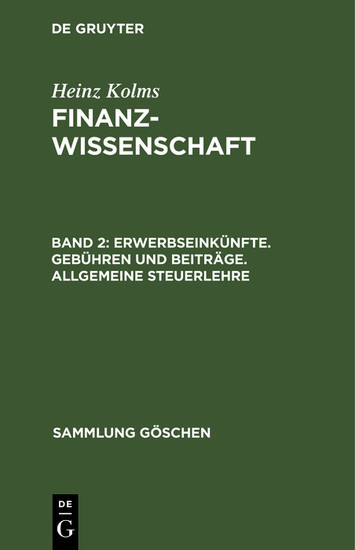 Erwerbseinkünfte. Gebühren und Beiträge. Allgemeine Steuerlehre main product photo