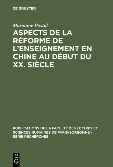 Aspects de la réforme de l'enseignement en Chine au début du XX. siècle main product photo