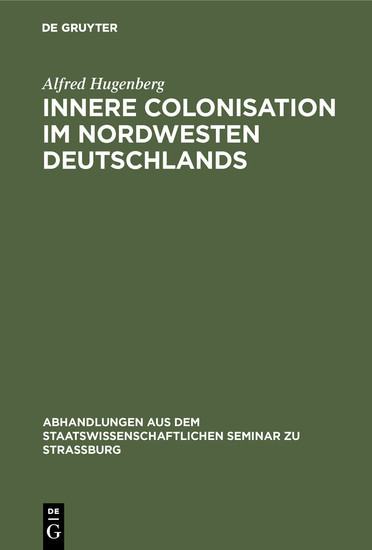 Innere Colonisation im Nordwesten Deutschlands main product photo