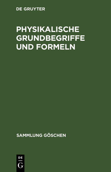 Physikalische Grundbegriffe und Formeln main product photo