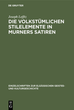 Die volkstümlichen Stilelemente in Murners Satiren