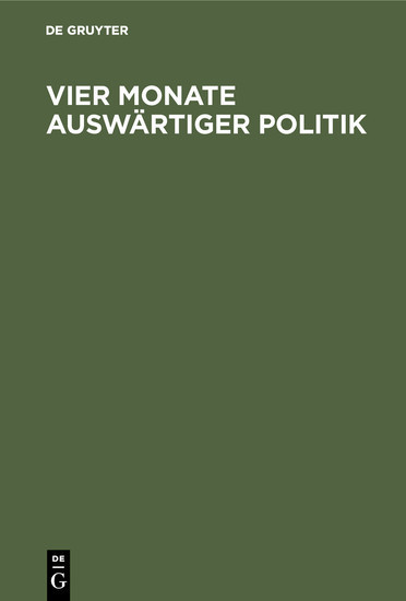 Vier Monate auswärtiger Politik main product photo