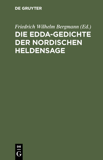 Die Edda-Gedichte der nordischen Heldensage main product photo