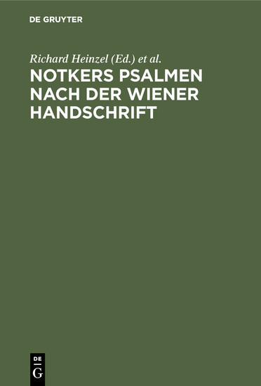 Notkers Psalmen nach der Wiener Handschrift main product photo