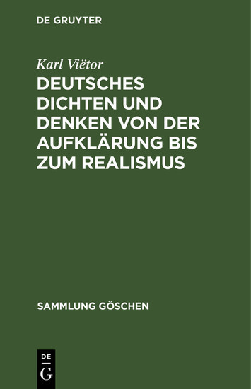 Deutsches Dichten und Denken von der Aufklärung bis zum Realismus main product photo