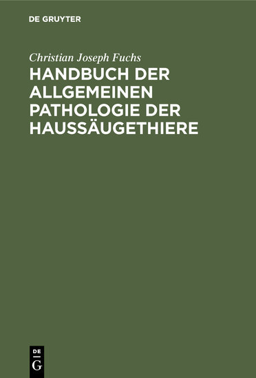 Handbuch der allgemeinen Pathologie der Haussäugethiere main product photo