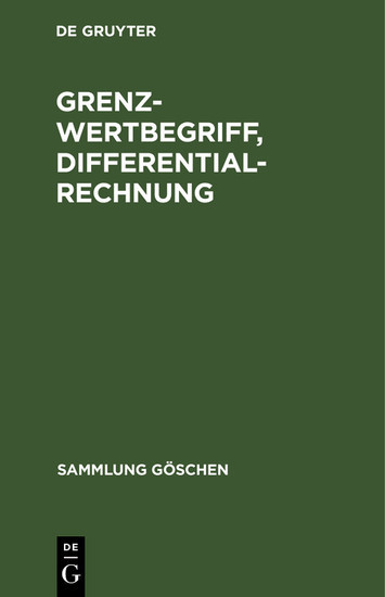 Grenzwertbegriff, Differentialrechnung main product photo