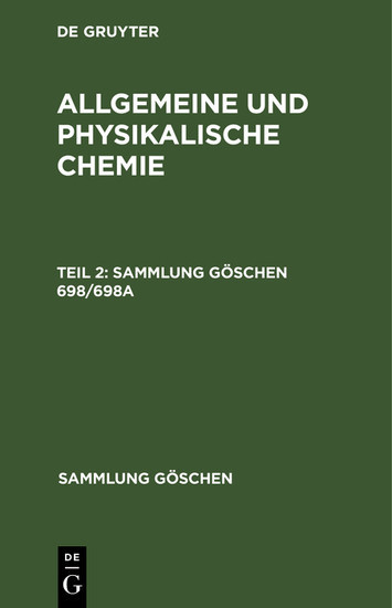 Allgemeine und physikalische Chemie. Teil 2 main product photo