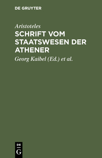 Schrift vom Staatswesen der Athener main product photo