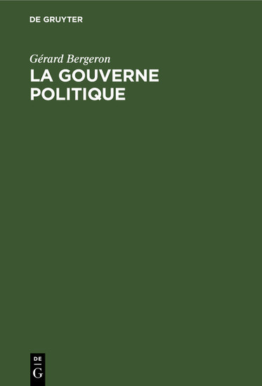 La gouverne politique main product photo