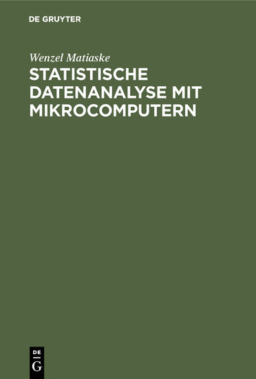Statistische Datenanalyse mit Mikrocomputern main product photo