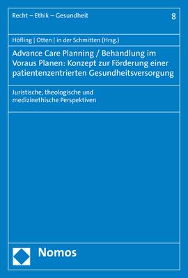 Advance Care Planning / Behandlung im Voraus Planen: Konzept zur Förderung einer patientenzentrierten Gesundheitsversorgung main product photo