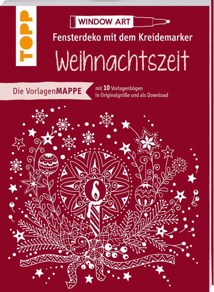 Vorlagenmappe Fensterdeko mit dem Kreidemarker - Weihnachtszeit main product photo