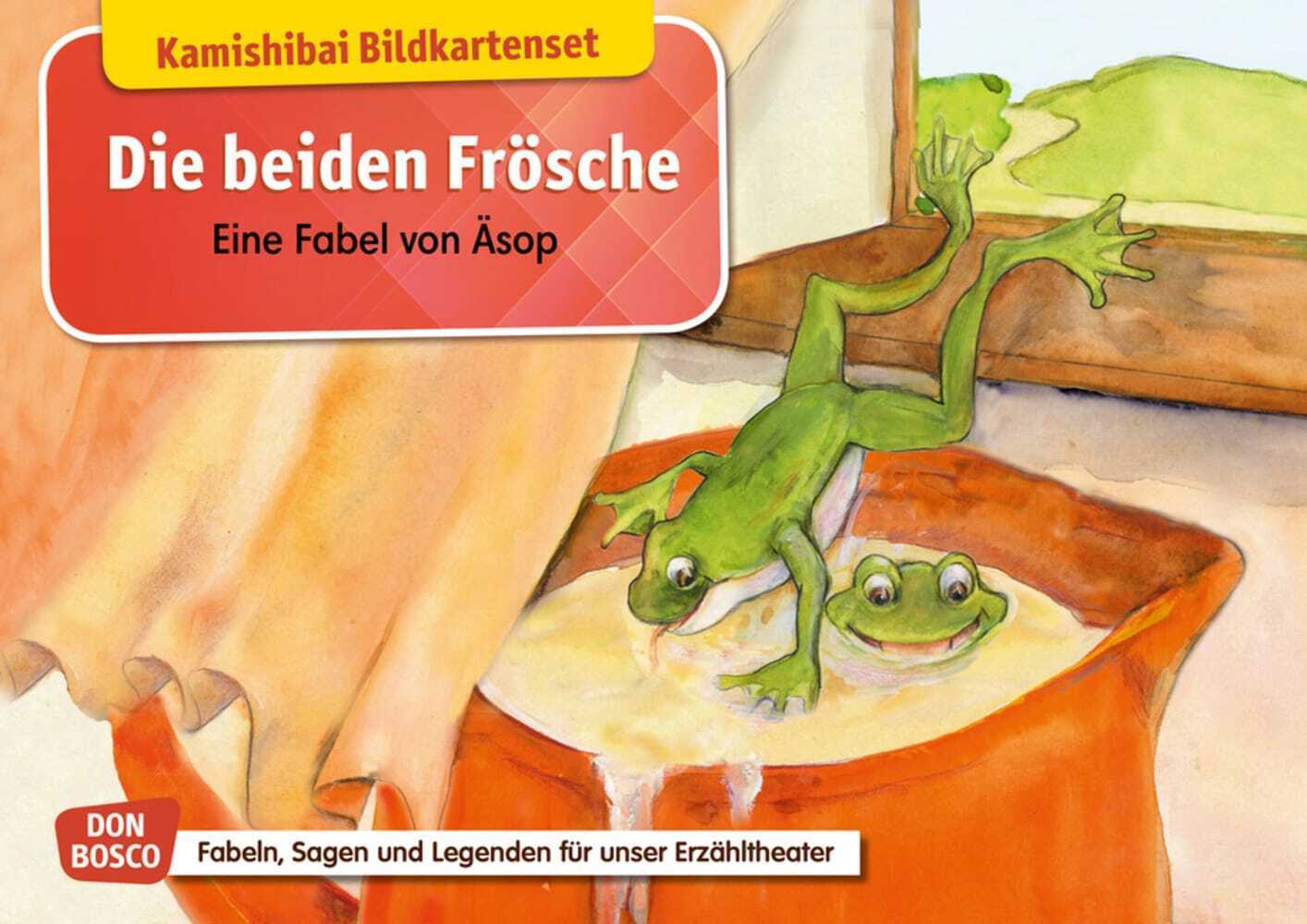 Die beiden Frösche. Eine Fabel von Äsop. Kamishibai Bildkartenset main product photo