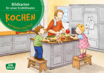 Kochen mit Emma und Paul. Kamishibai Bildkartenset