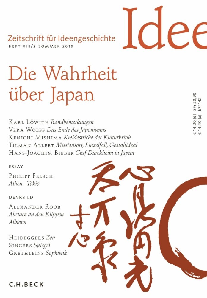 Zeitschrift für Ideengeschichte Heft XIII/2 Sommer 2019 main product photo