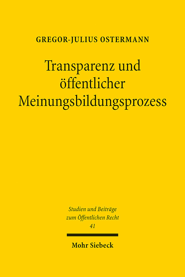 Transparenz und öffentlicher Meinungsbildungsprozess main product photo