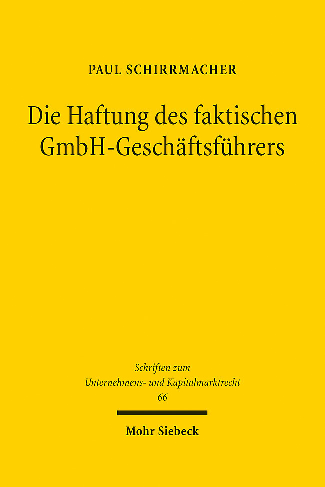 Die Haftung des faktischen GmbH-Geschäftsführers main product photo