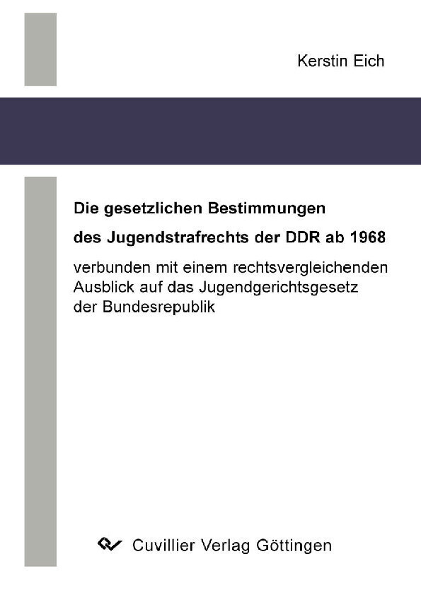 Die gesetzlichen Bestimmungen des Jugendstrafrechts der DDR ab 1968. main product photo