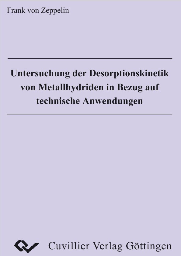 Untersuchung der Desorptionskinetik von Metallhydriden in Bezug auf technische Anwendungen main product photo