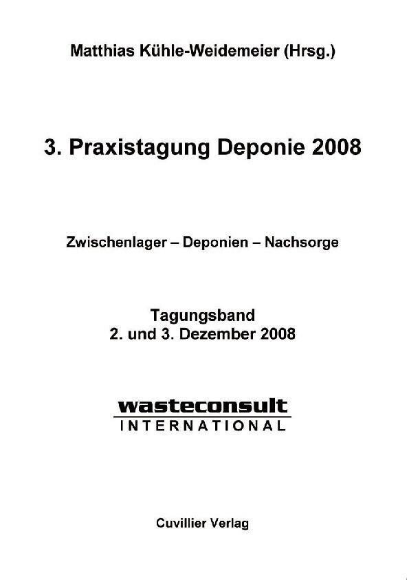 3. Praxistagung Deponie 2008 main product photo