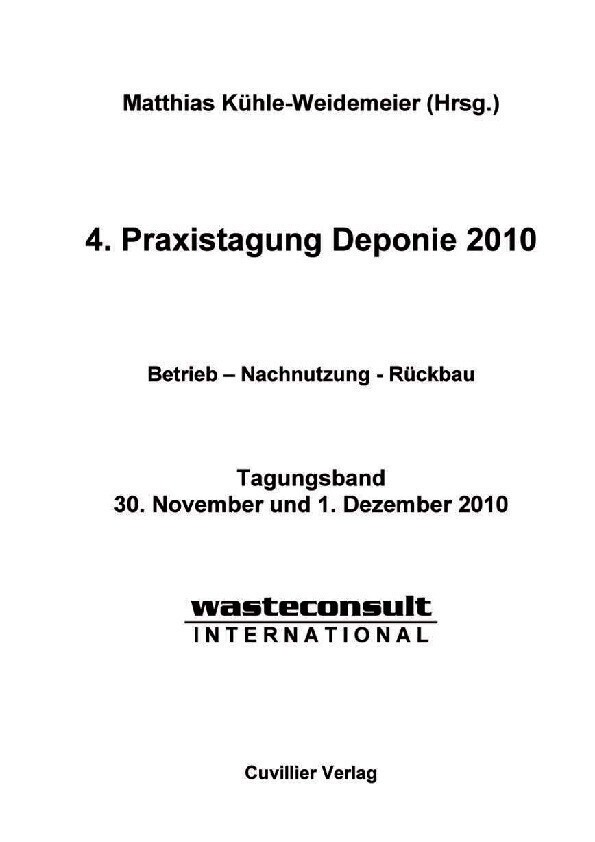 4. Praxistagung Deponie 2010 main product photo