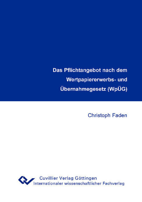 Das Pflichtangebot nach dem Wertpapiererwerbs- und Übernahmegesetz (WpÜG) main product photo