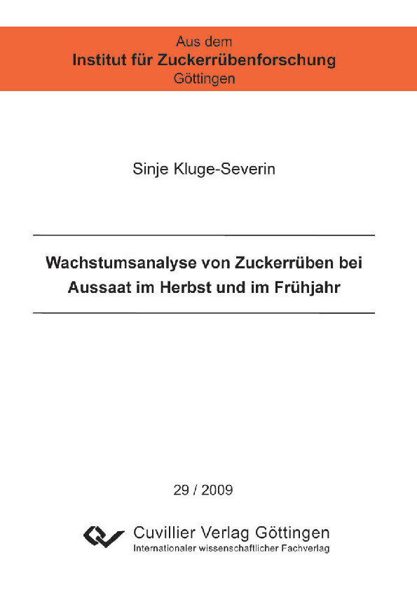 Wachstumsanalyse von Zuckerrüben bei Aussaat im Herbst und im Frühjahr main product photo