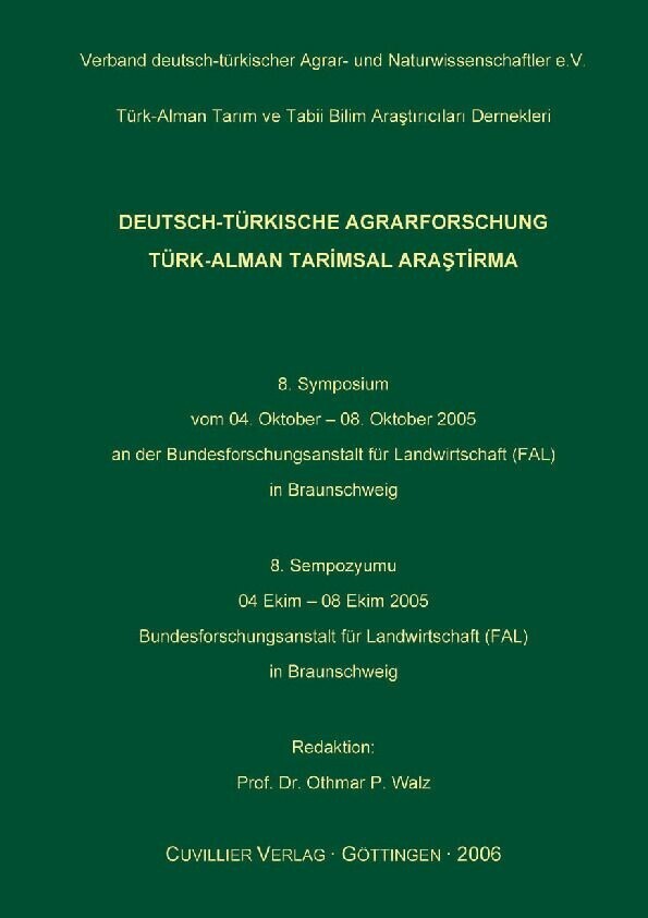 Deutsch-türkische Agrarforschung / Türk-Alman Tarimsal Arastirma main product photo