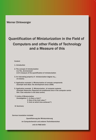 Quantification of Miniaturization in the Field of Computers and other Fields of Technology and a Measure of this main product photo