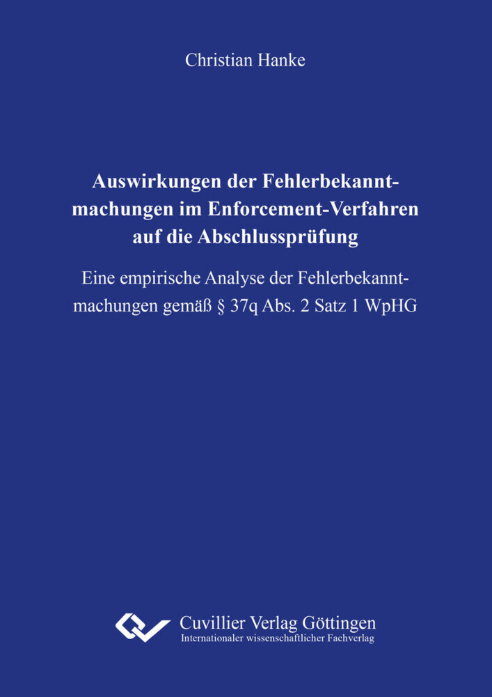 Auswirkungen der Fehlerbekanntmachungen im Enforcement-Verfahren auf die Abschlussprüfung main product photo