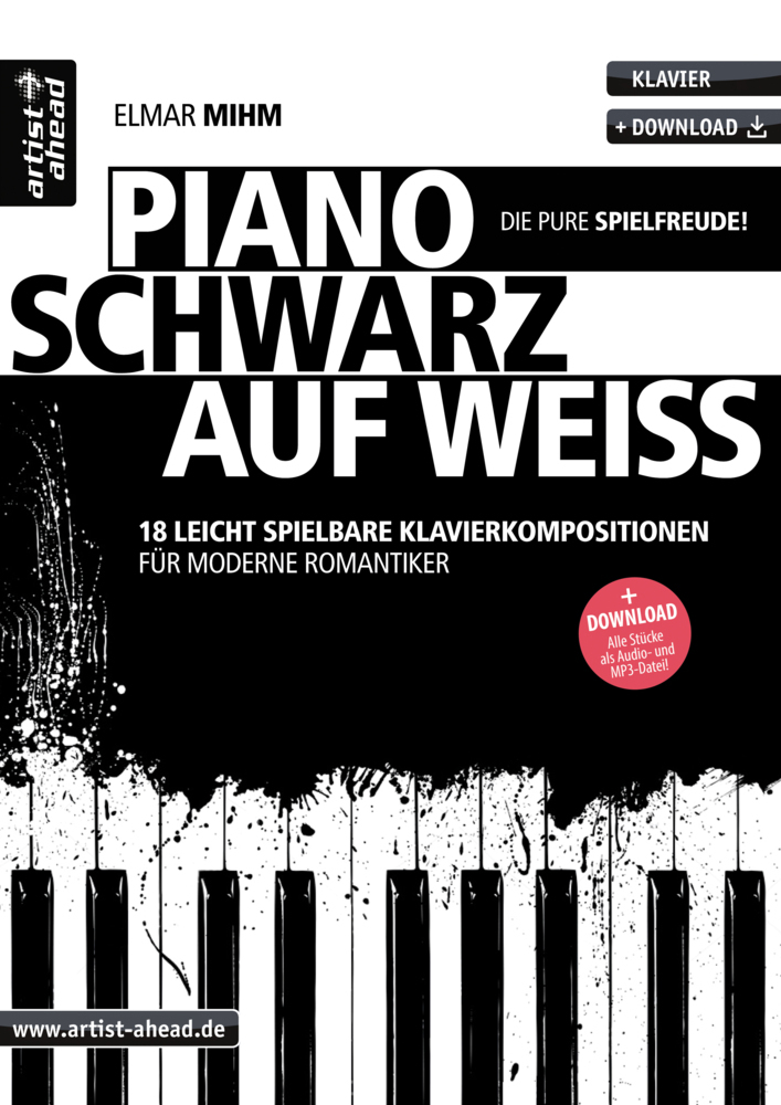 Piano schwarz auf weiß main product photo