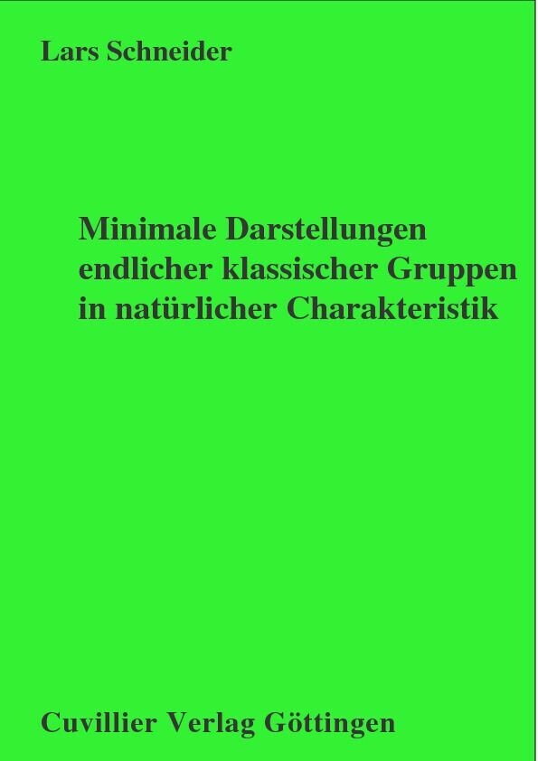 Minimale Darstellungen endlicher klassischer Gruppen in natürlicher Charakteristik main product photo