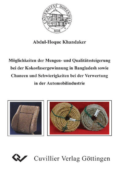 Möglichkeiten der Mengen- und Qualitätssteigerung bei der Kokosfasergewinnung in Bangladesh sowie Chancen und Schwierigkeiten bei der Verwertung in der Automobilindustrie main product photo
