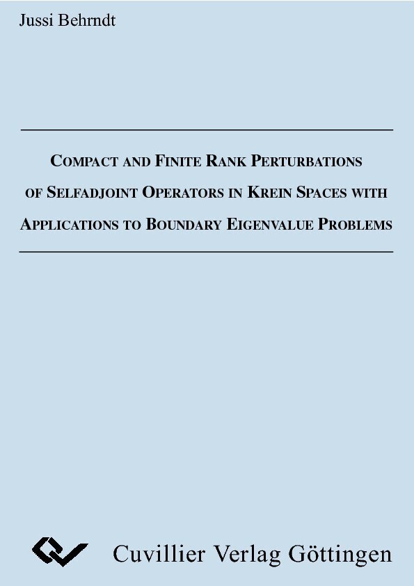 Compact and Finite Rank Perturbations of Selfadjoint Operators in Krein Spaces with Applications to Boundary Eigenvalue Problems main product photo
