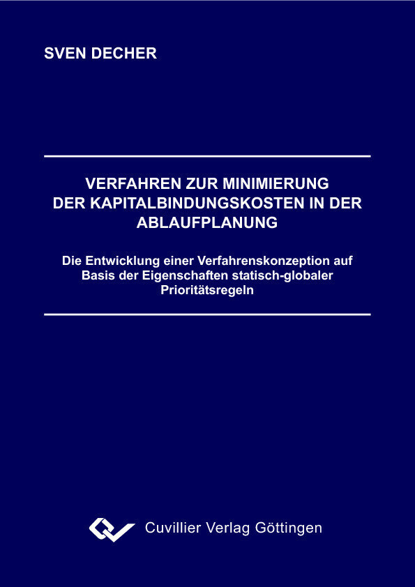Verfahren zur Minimierung der Kapitalbindungskosten in der Ablaufplanung main product photo