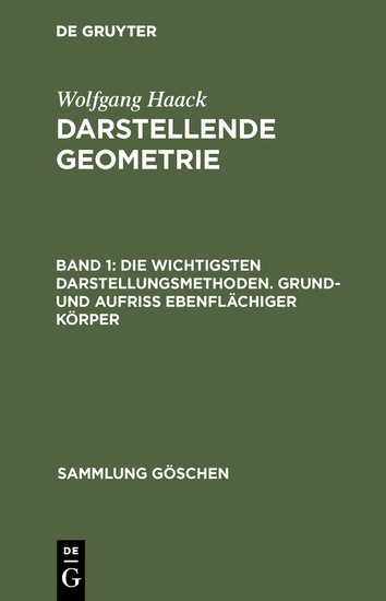Die wichtigsten Darstellungsmethoden. Grund- und Aufriß ebenflächiger Körper main product photo
