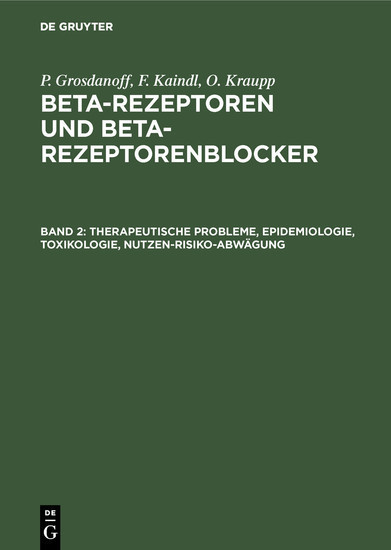 Therapeutische Probleme, Epidemiologie, Toxikologie, Nutzen-Risiko-Abwägung main product photo