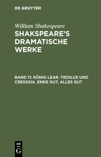 König Lear. Troilus und Cressida. Ende gut, Alles gut main product photo