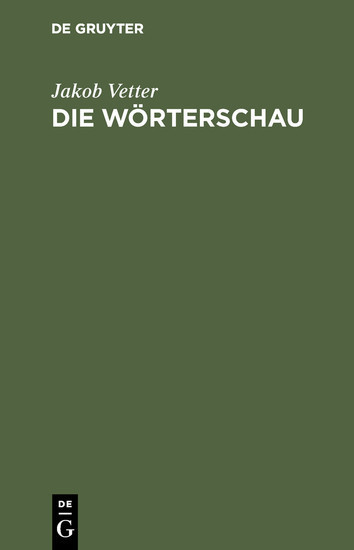 Die Wörterschau main product photo