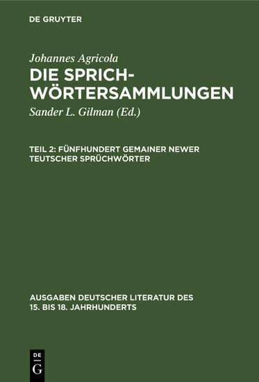 Fünfhundert gemainer newer teutscher Sprüchwörter main product photo