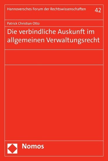 Die verbindliche Auskunft im allgemeinen Verwaltungsrecht main product photo