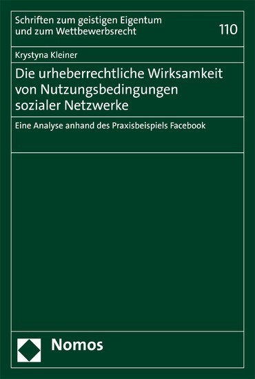 Die urheberrechtliche Wirksamkeit von Nutzungsbedingungen sozialer Netzwerke main product photo